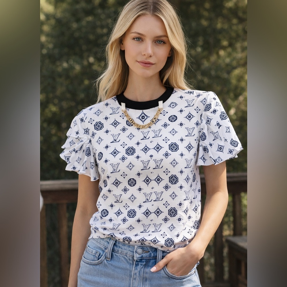 Monogram Short Sleeve Women's Top S